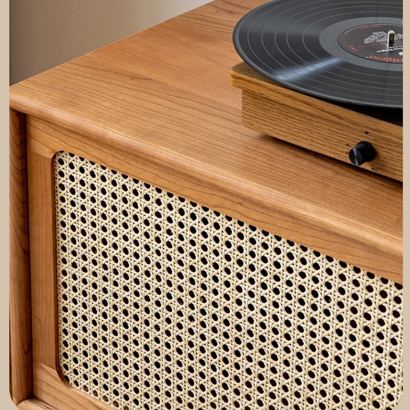 حامل تلفاز من الخشب الصلب الصوتي والبصري لغرفة النوم، حامل تلفزيون من خشب الكرز القديم، أثاث غرفة المعيشة الاسكندنافية، الدولاب JTT #6