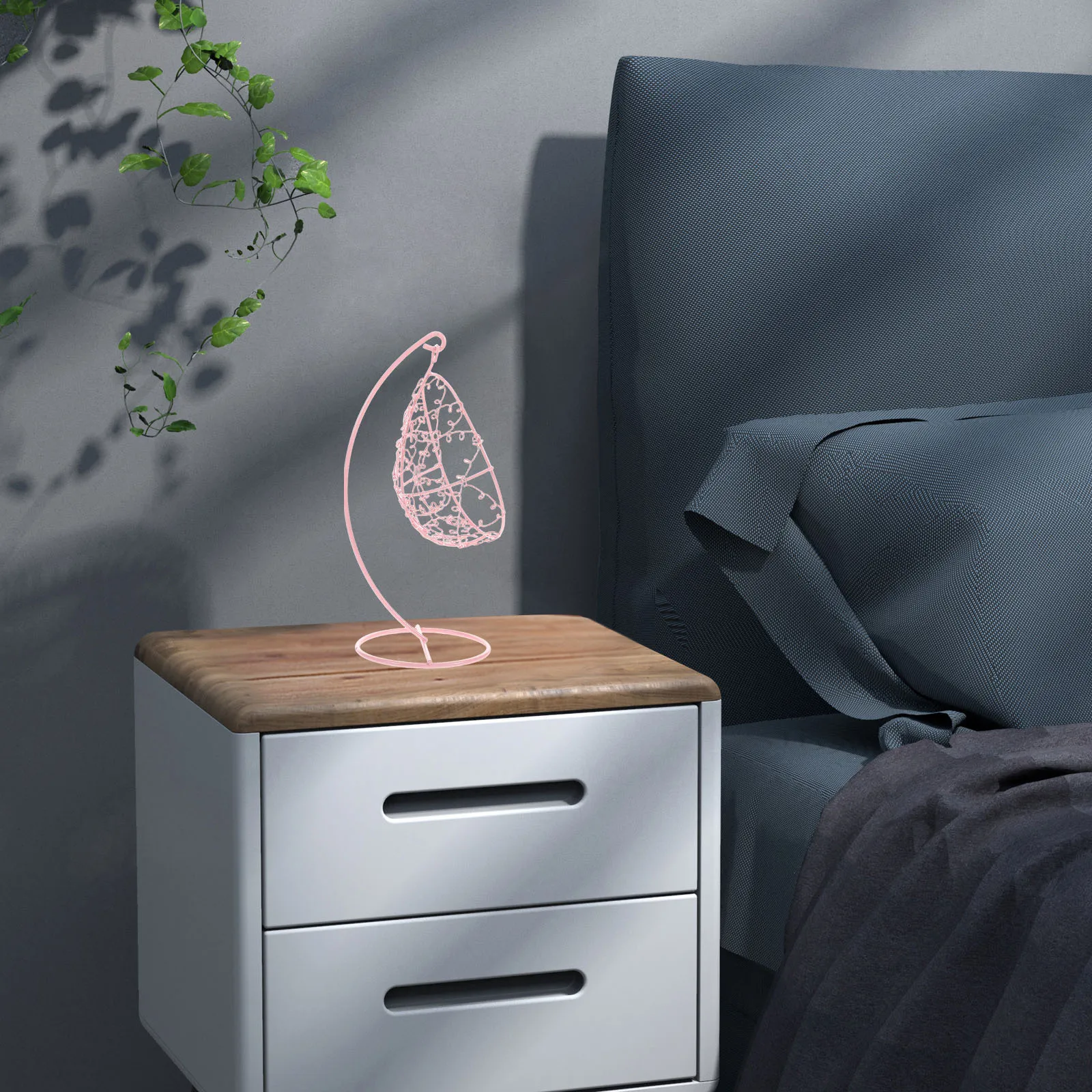 Miniatur-Metall-Schaukelstuhl, romantische hängende Hängematte aus Eisen für drinnen und draußen, Gartendekoration, Kinderzimmer, DIY, niedliche Möbelornament