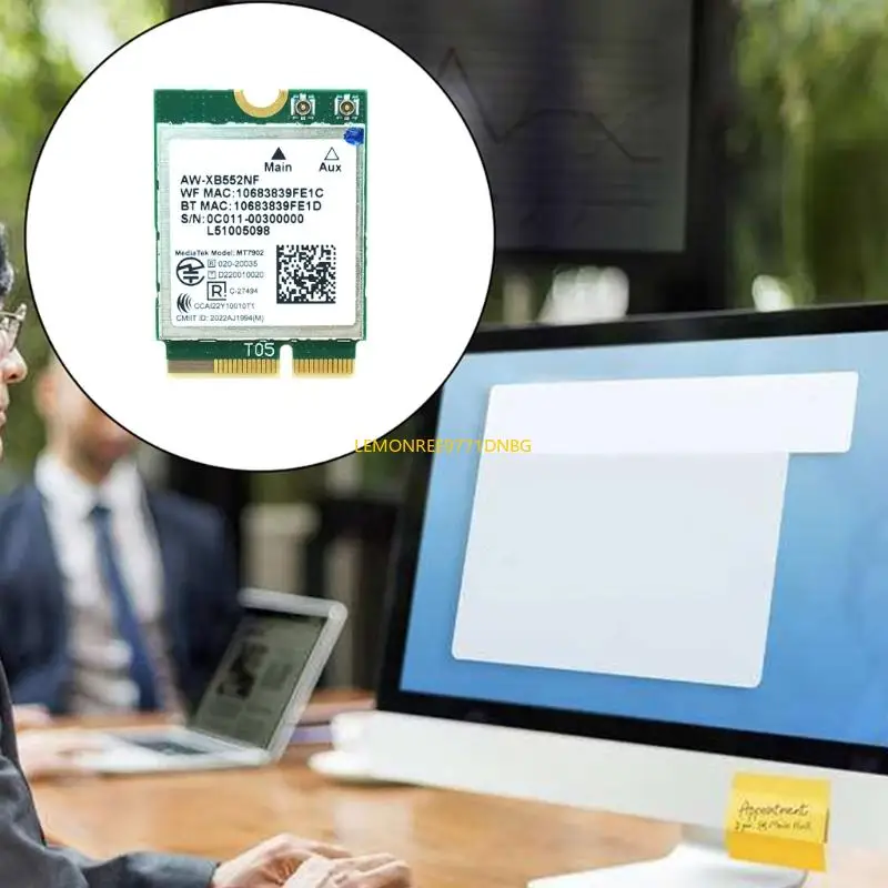 D7YC WiFi 6E 네트워킹 카드 MT7902 AW-XB552NF 2.4G 6G 2400MBPS BT5.2 CNVI