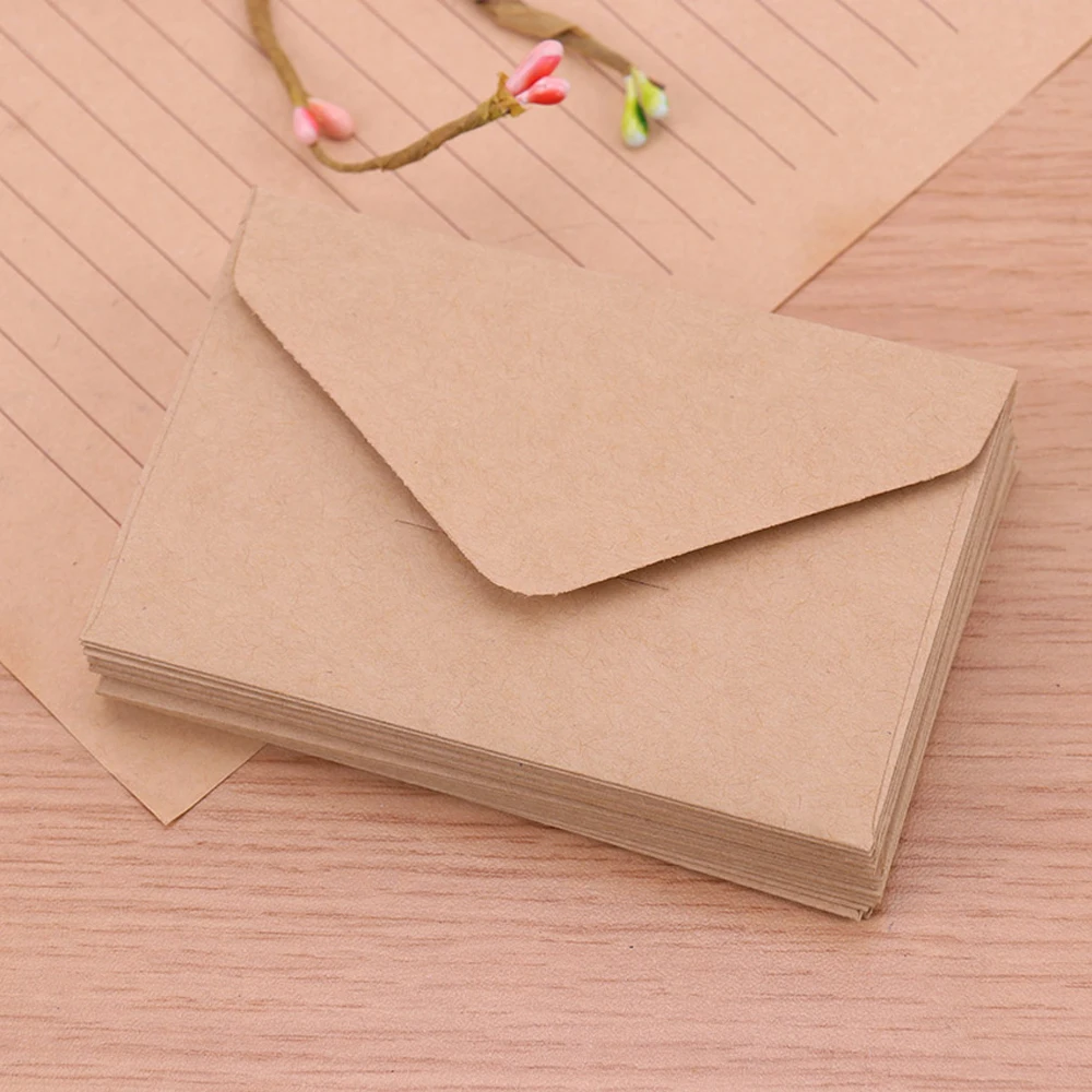 

20PCS Wedding Message Card Classical Mini Blank Kraft Paper Paper Envelopes Gift Envelope Invitation Envelope For Letter