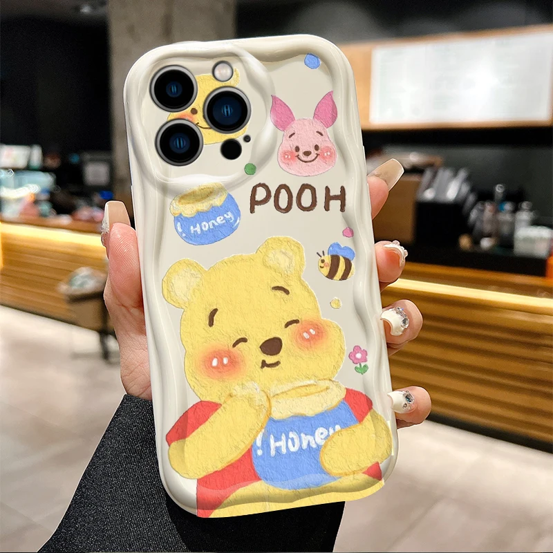 Cute Winnie the Pooh Lotso Phone Case For iPhone 15 14 13 12 11 Pro Max X XR XS 8 7 6 6S Plus SE 2020 Soft Silicone Clear Cover