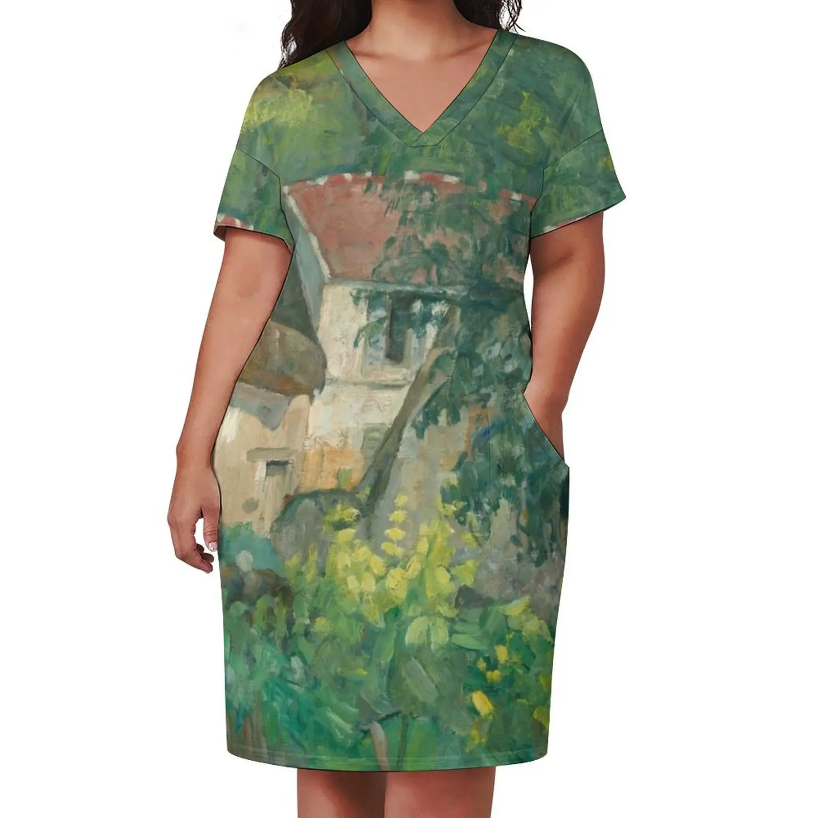 Paul Cézanne, House of Père Lacroix, 1873 Painting Loose Pocket Dress dress korean style Women's skirt