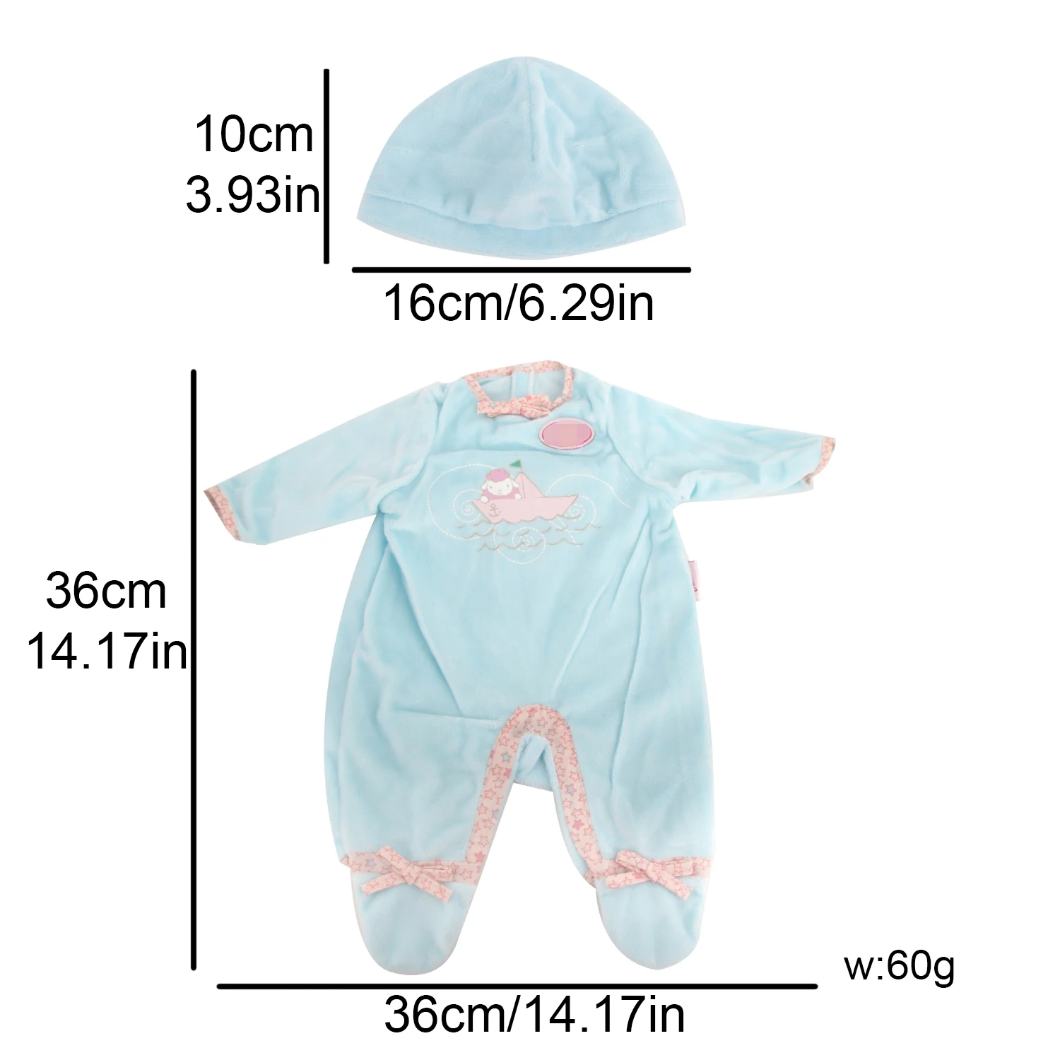 18 Inches American Doll Clothes Jumpsuit BlueCute Boat Pattern Pajamas Clothing For 43cm Baby New Born&OG Russia DIY Girl Doll