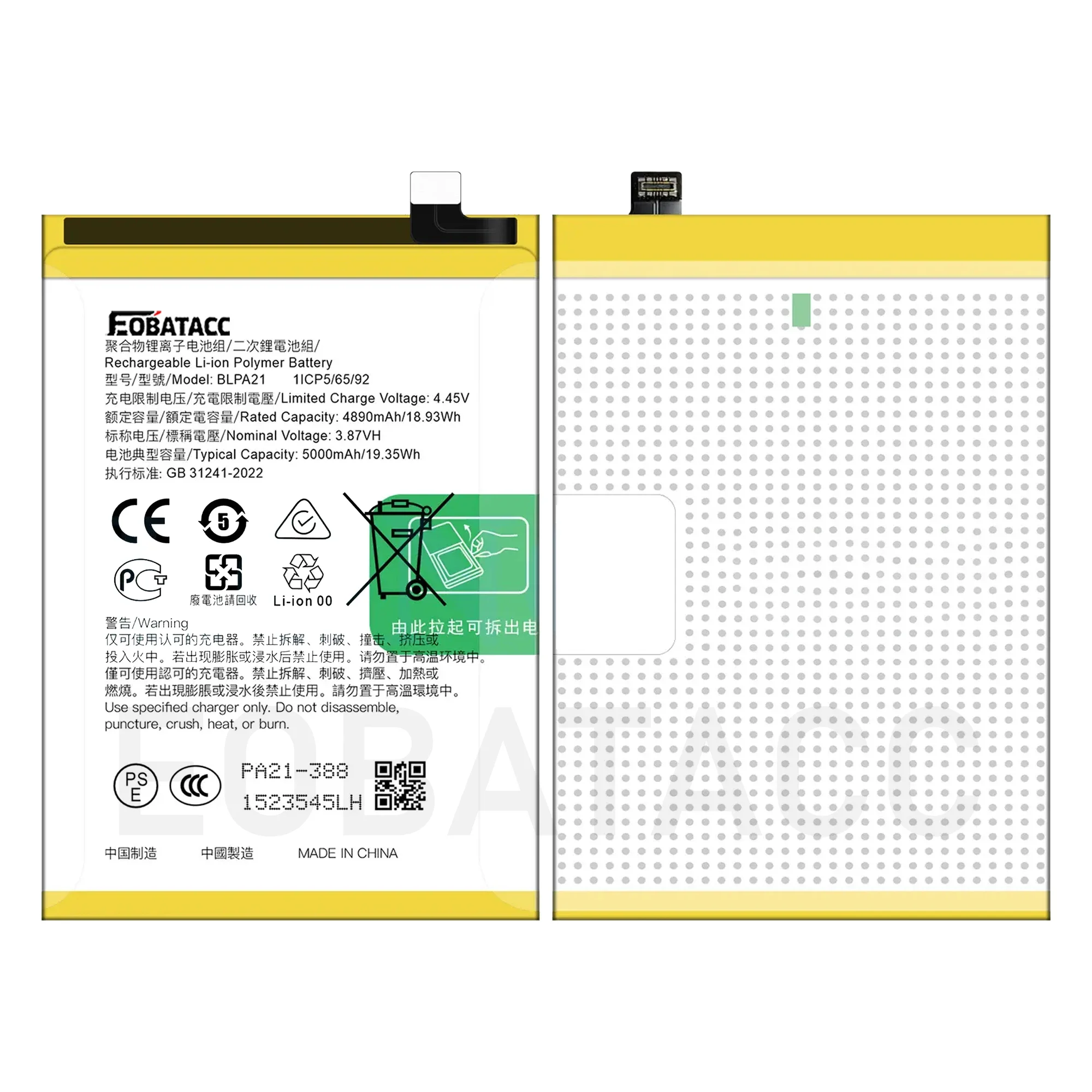 2025 Years EOBATACC 100% Original New Replacement Battery BLPA21 For OPPO A18 Phone Battery+Tools