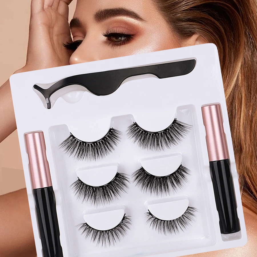 R1: El termo "Eyeliner" debe traducirse como delineador de ojos. Lápiz delineador de ojos magnético, 3 pares de pestañas postizas, volumen y rizo, larga duración.