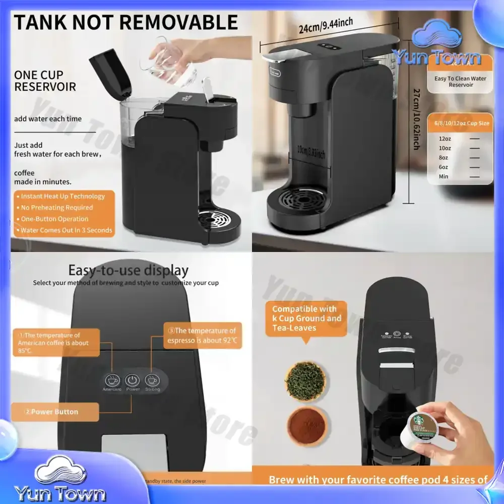 350ML Large Water Tank Multi-functional American Capsule Coffee Machine Steam Automatic Coffee Machine, Household Mini Small