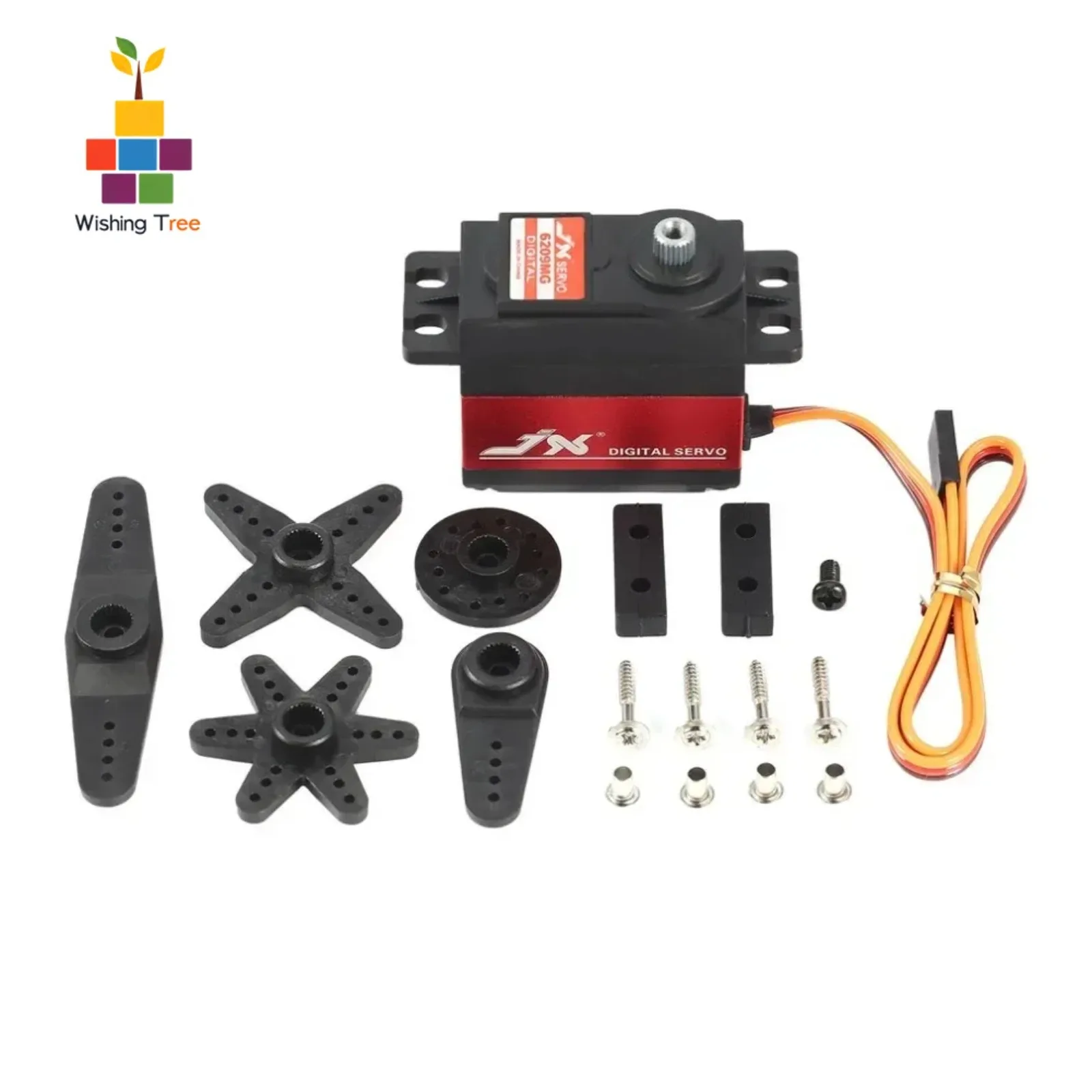 JX Servo PDI-6209MG Servo Digital 9KG Torque Metal Gear 0.13s Respuesta CNC Carcasa de Aluminio para 1/10 RC Coche Avión