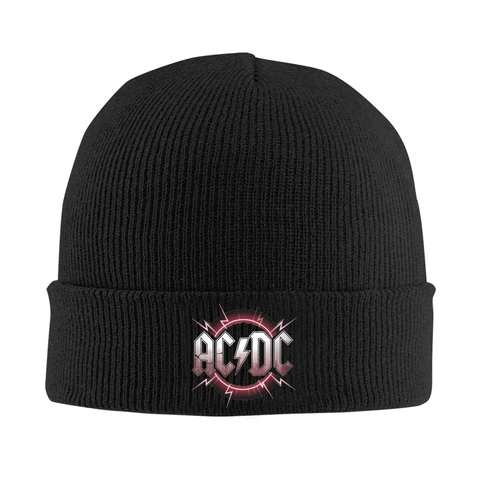 قبعات محبوكة من Thunder Rock AC-DC للنساء والرجال Skullies Beanies قبعات شتوية من الأكريليك قبعة هيب هوب
