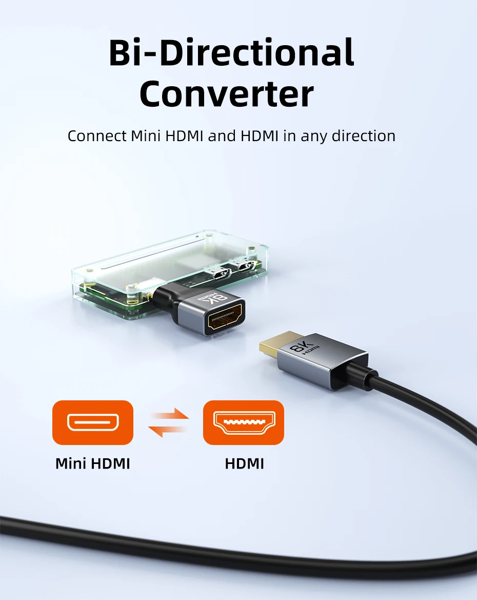 CABLETIME Mini-HDMI-Adapter Mini/Micro HDMI auf HDMI-Adapter 8K 60Hz für Raspberry Pi ZeroW Camcorder Laptop HDMI Mini-Adapter – Detail 7