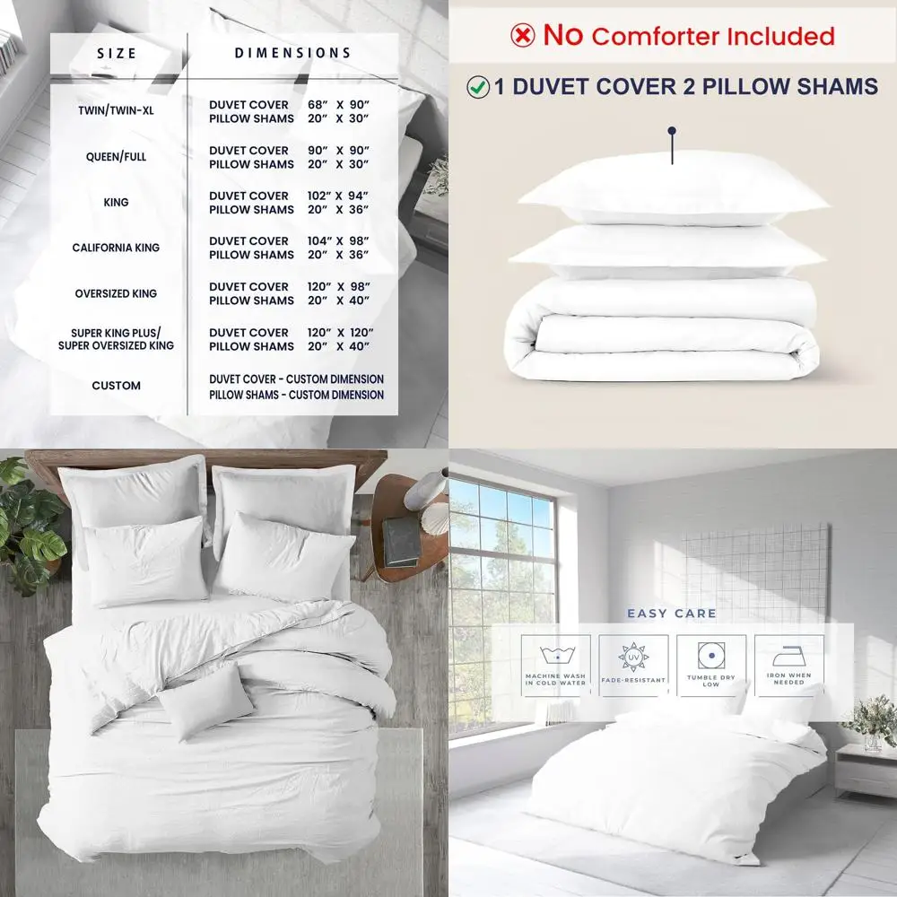 

Queen/Full Size 100% Egyptian Cotton Duvet Cover Set - 600 Thread Count, Ultra Soft, Durable, Zippered with Corner Ties (White,
