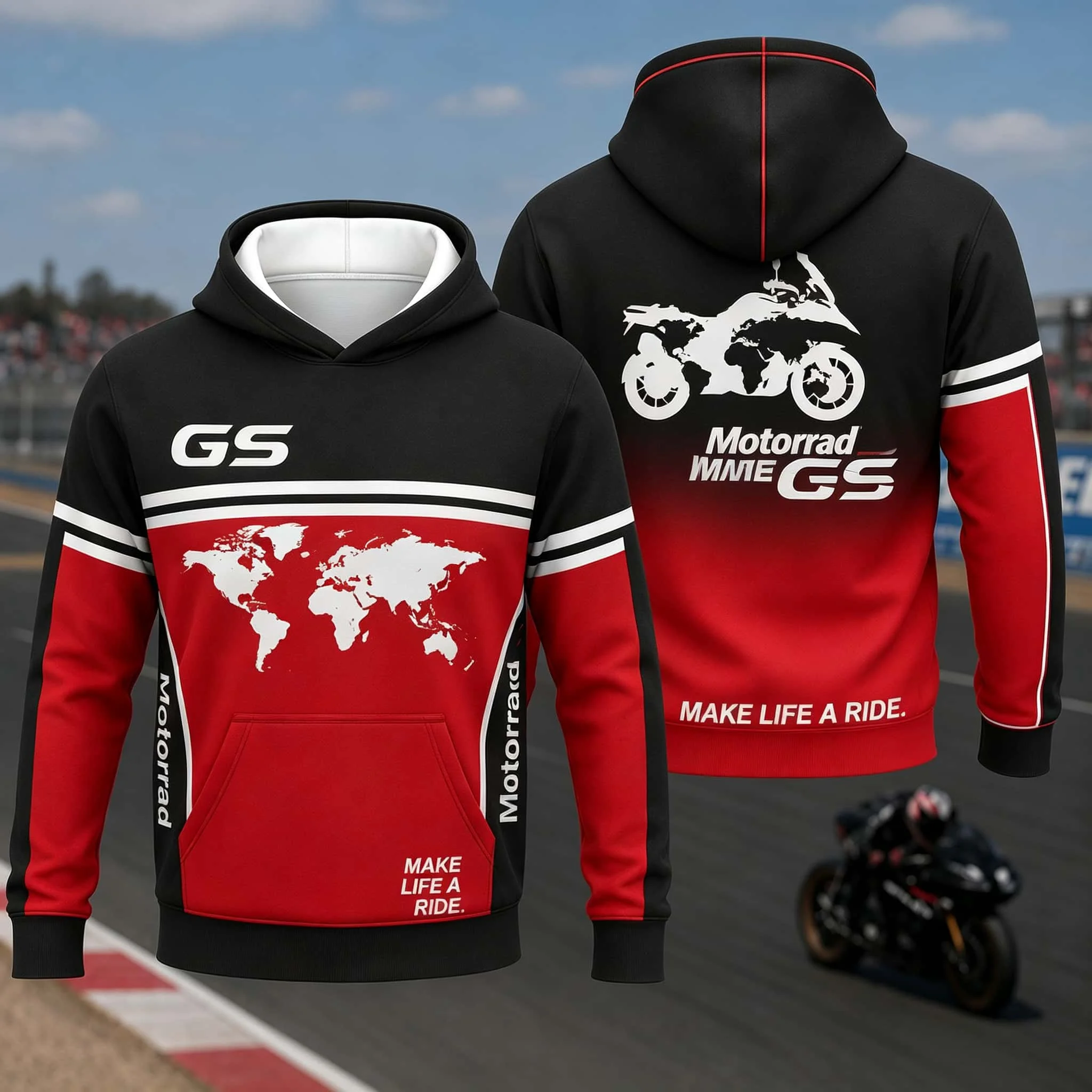 GS Adventure Motorrad Hoodie Motorcycle Enthusiast Pullover Outdoor Riding Casual Fashion Long Sleeve Sweatshirt for Riders