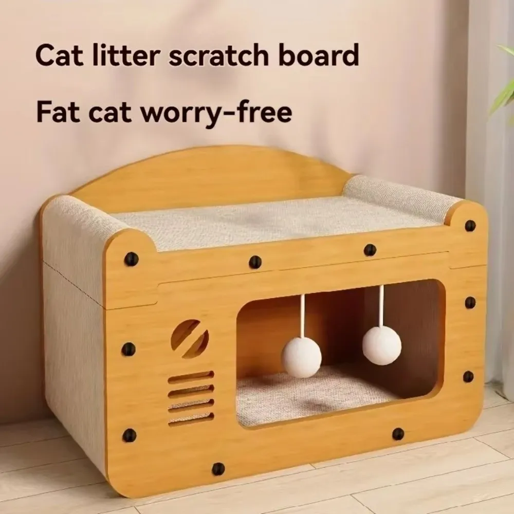 

Interactive Toys Wear-Resistant Cat Scratching Board Non-Slip Sturdy Scratching Post Large Space Vertical Crawler Pet Kitten