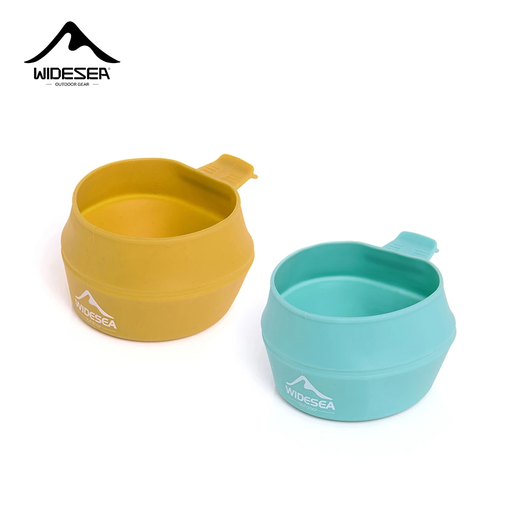 Widesea-cuenco plegable para acampar, cubiertos para Picnic, vajilla portátil, aparatos de viaje, taza de cocina de supervivencia, accesorios para senderismo al aire libre