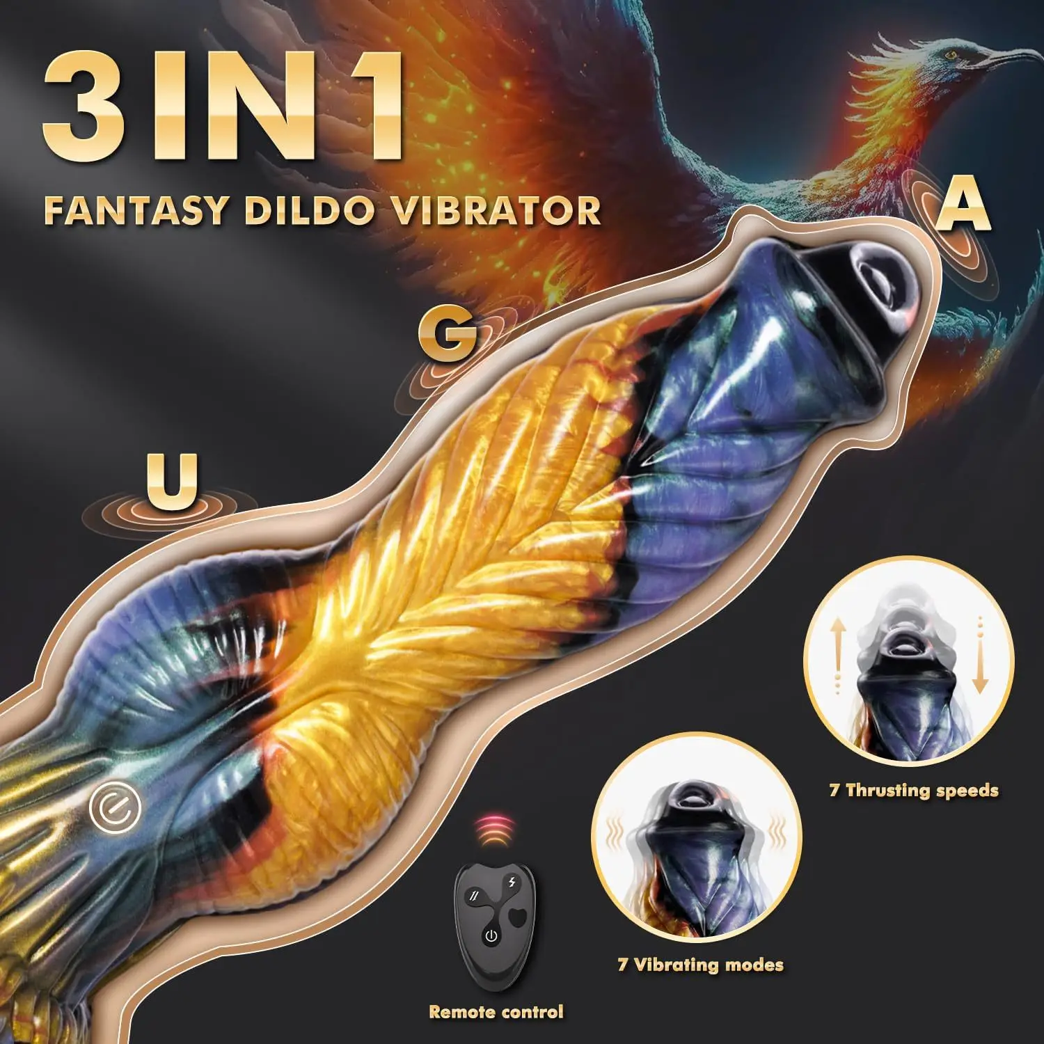 10" Thrusting Vibrator Huge Dragon Dildo Sex Toys Monster Remote Control Dildo Suction Cup Anal Toys Adult Product for Women - view 4