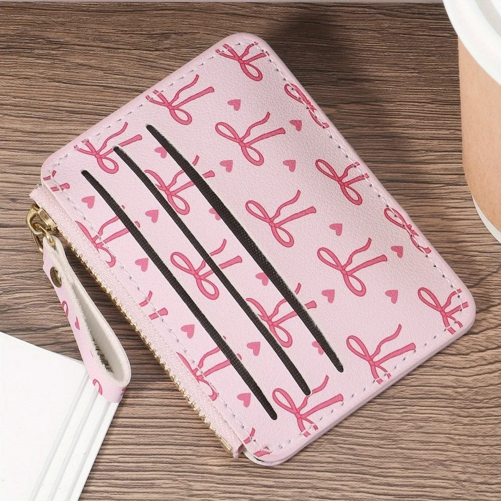 Fashion PVC Credit Card Holder Roomy Slim Card Case Small Lightweight Zipper Wallet for Women Girls