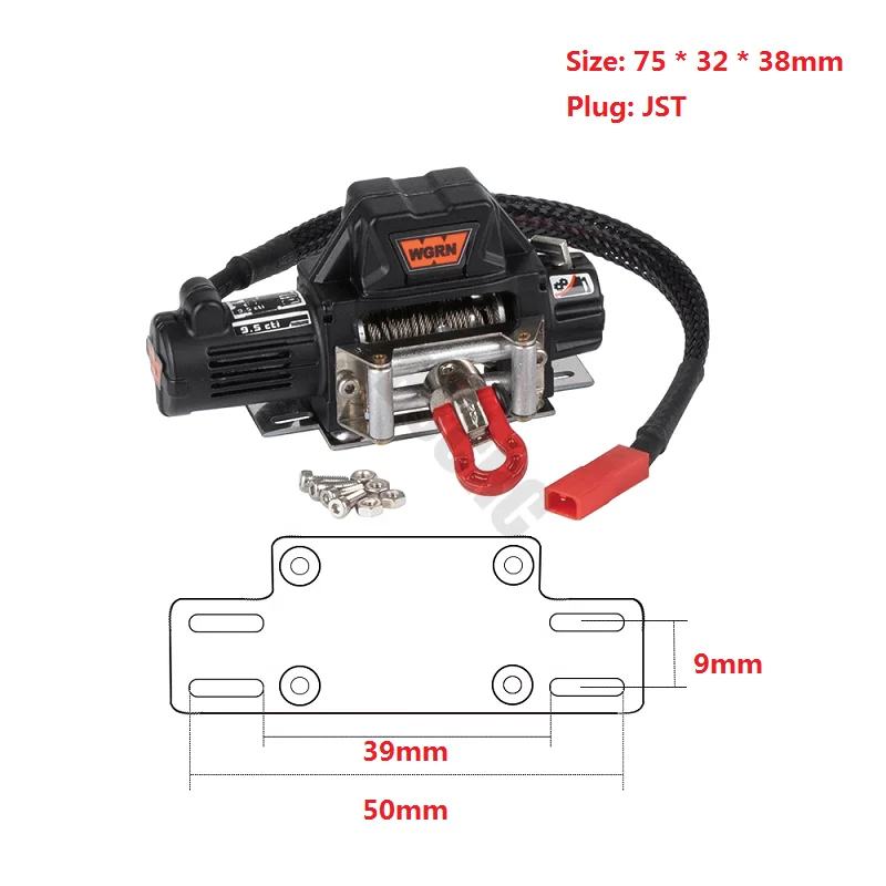 Gancho de recuperação do controlador remoto sem fio, RC Winch, 1:10 Crawler Car, TRX4 TRX6 SCX10 Wrangler CC01 TF2 D90