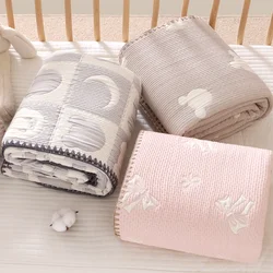 Newborn Baby Blanket 100% Cotton Soft Swaddle Wrap Cartoon Throw Blankets Bedding Quilt Receiving Blanket Crib Stroller Blanket