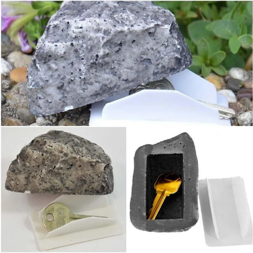 Hide-a-Spare-Key Fake Rock - Looks Simulation stone Resin Key Storage Box