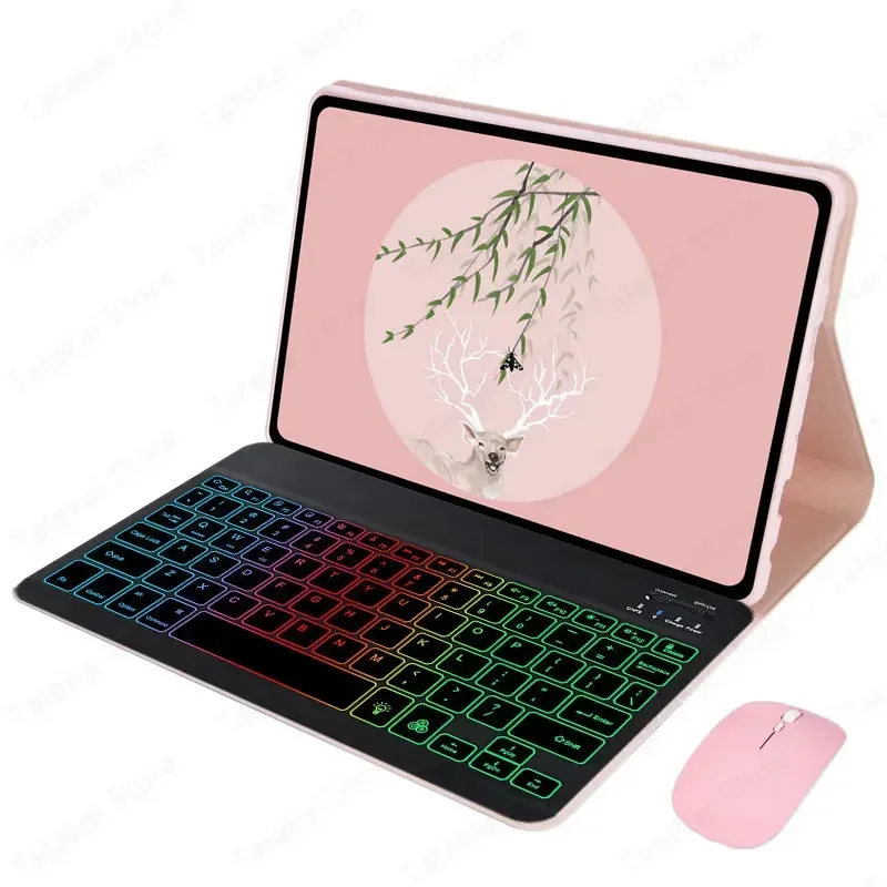 

Чехол-клавиатура для Huawei MatePad SE 11 дюймов 2024, с радужной подсветкой, для планшетов MatePad SE 11, чехол-клавиатура с испанской раскладкой