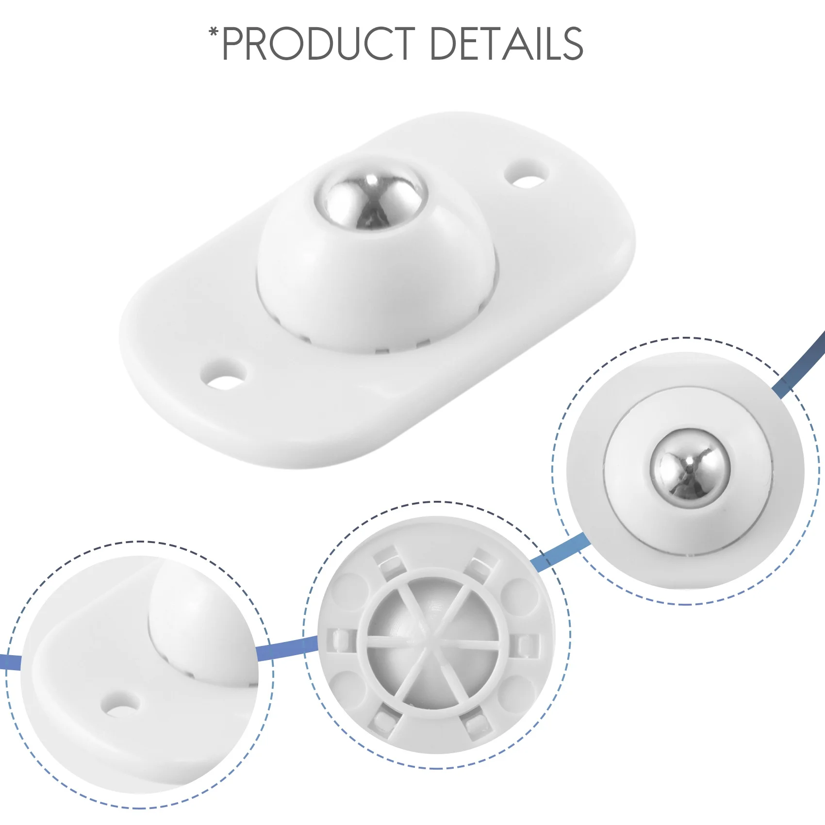 Stainless Steel Mini Swivel Caster Wheels With 360 Degree Rotation For Furniture, Storage Boxes, Cabinet, Trash-AT64