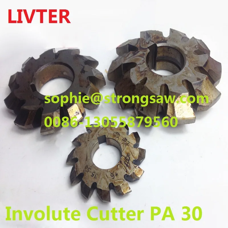 Livter M1 M1.25 M1.5 M1.75 M2 M2.5 M3 M3.5 M4 M5 M6 M8 PA30 HSS Involute Gear Milling cutter