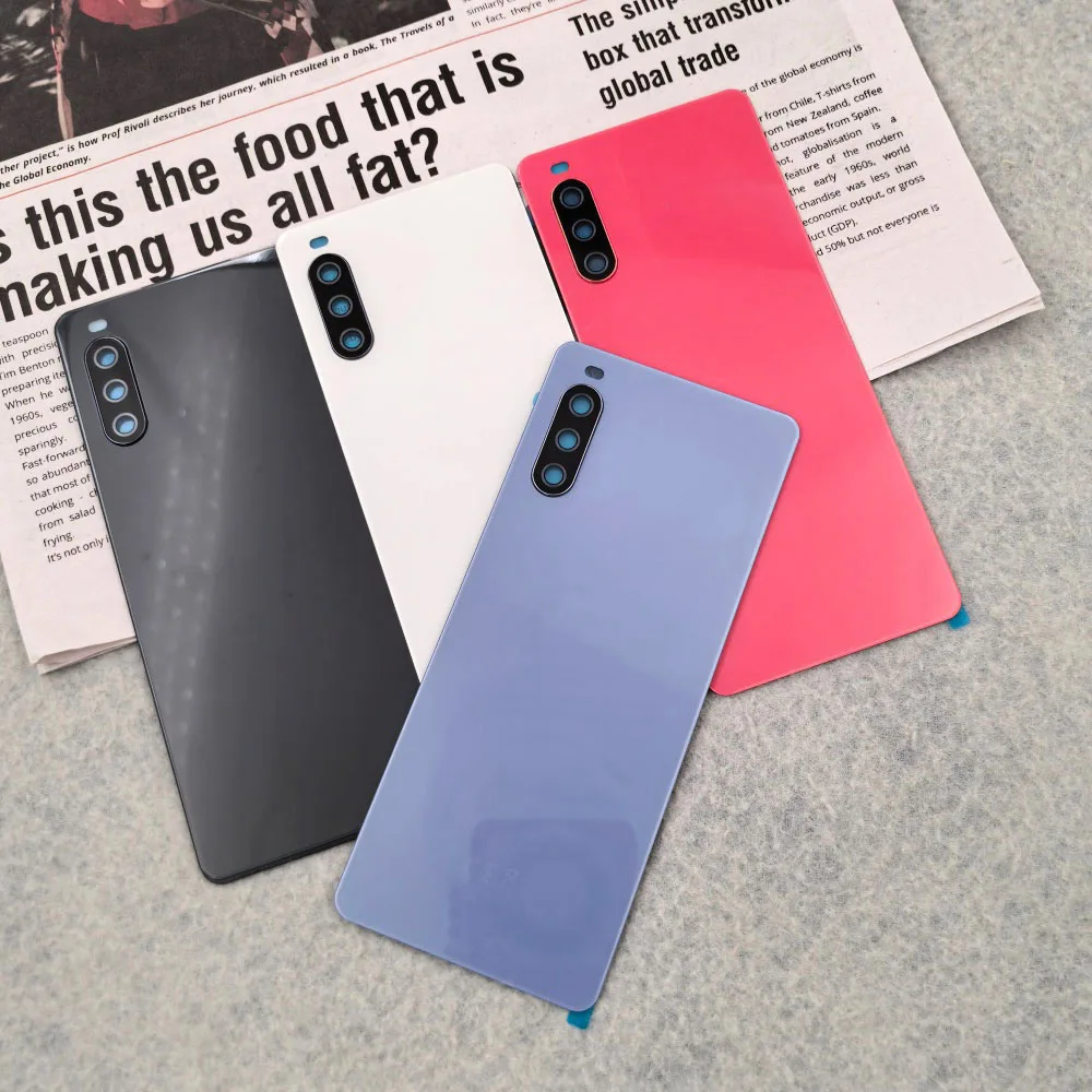Cubierta Trasera de Carcasa para Sony Xperia 10 iii SO-52B 6.0'', Tapa de Batería, Puerta Trasera de Repuesto y Lente de Cámara para Xperia 10III