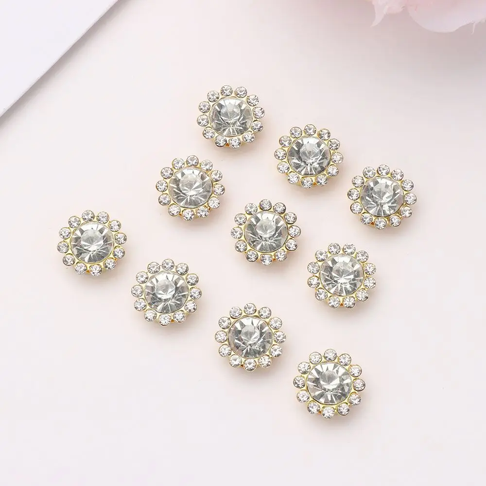 10PCS DIY Craft Clothing Decorations Wedding Dress Crystal Pearl Button Pearl Hairpins Hat Accessories Rhinestone Buttons