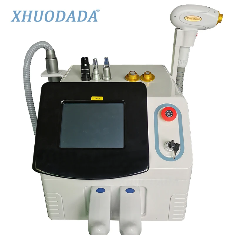 6000 watts2 em 1 808 diodo laser depilação permanente q comutado nd yag portátil máquina de remoção de tatuagem a laser de picossegundo