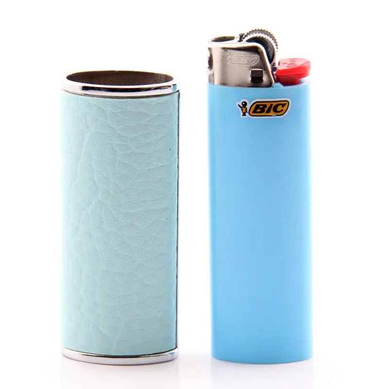 DOLPHIN Metal PU Leather Case Decorative Shell DIY Handmade Covering leather Trim Liner For Bic Lighter J6