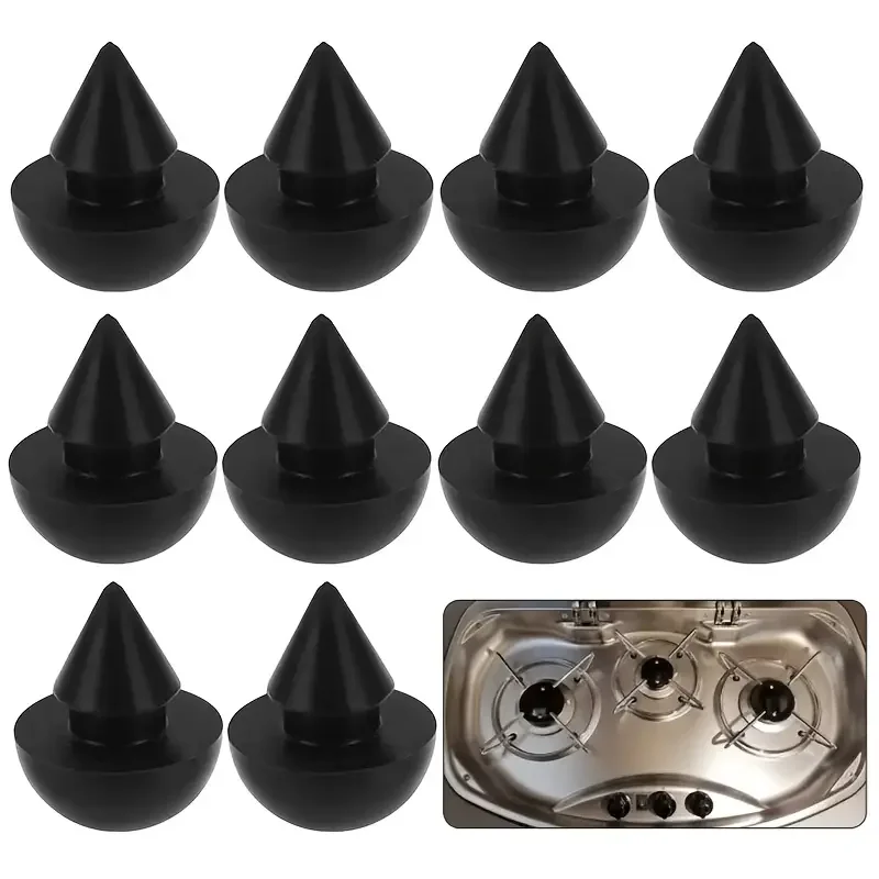 10 قطع من مصدات المطاطية السوداء لتخييم القافلة - فواصل مقاومة للحرارة مقاس 4.5 مم، ورافعات غطاء غير قابلة للانزلاق لمنع الخدوش والانسكاب