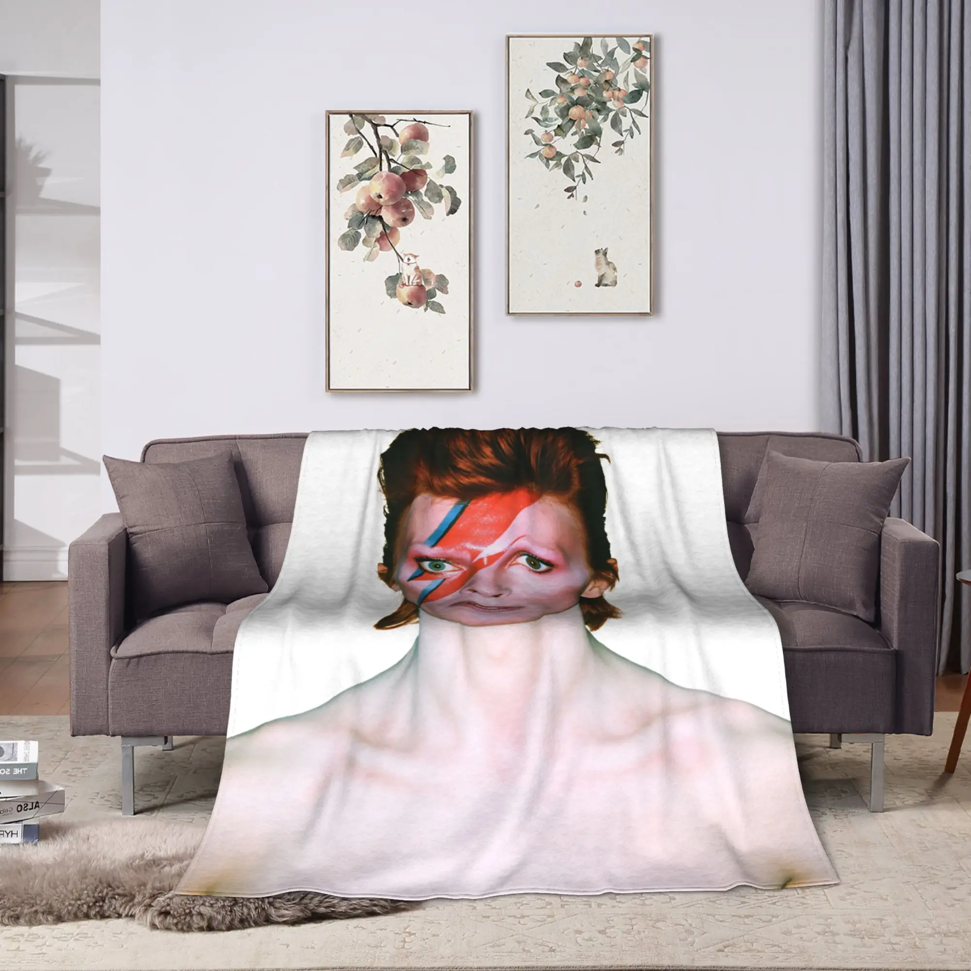 Davids Bowied  English Singer Actor Blanket English Singer Actor Travel Flannel Bedding Throws For Couch Bed Warm Soft Bedspread