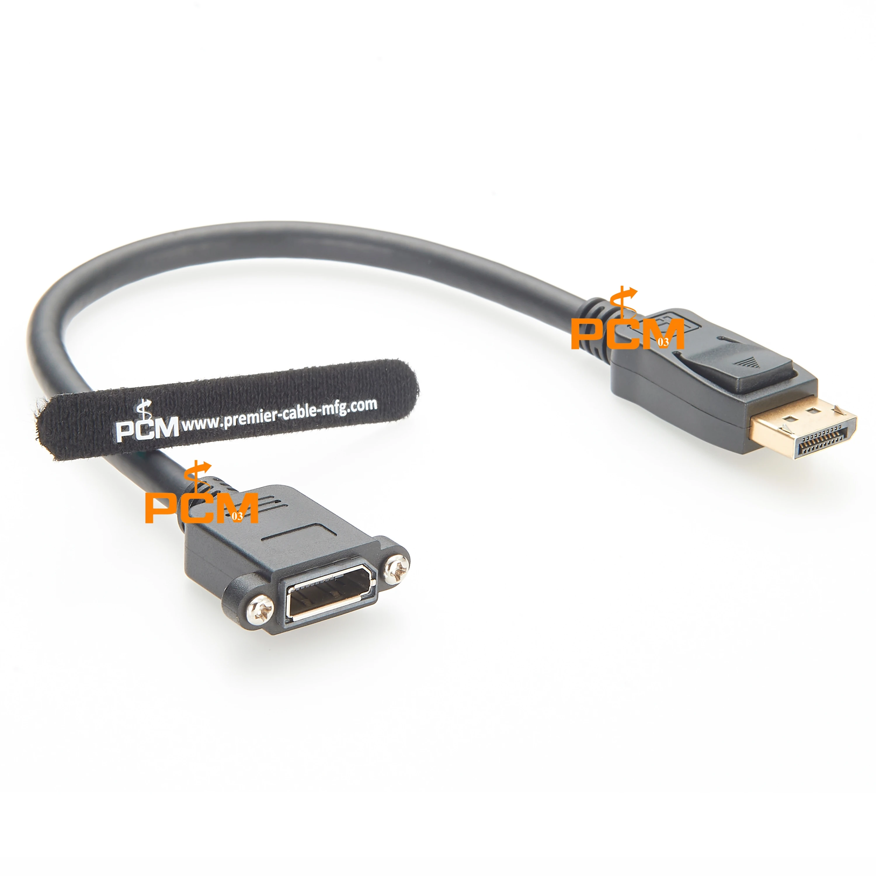 0.3m 1.4Version 4K@60Hz DP DisplayPort Extension Panel Mount Cable, DisplayPort to DisplayPort, Male to Female