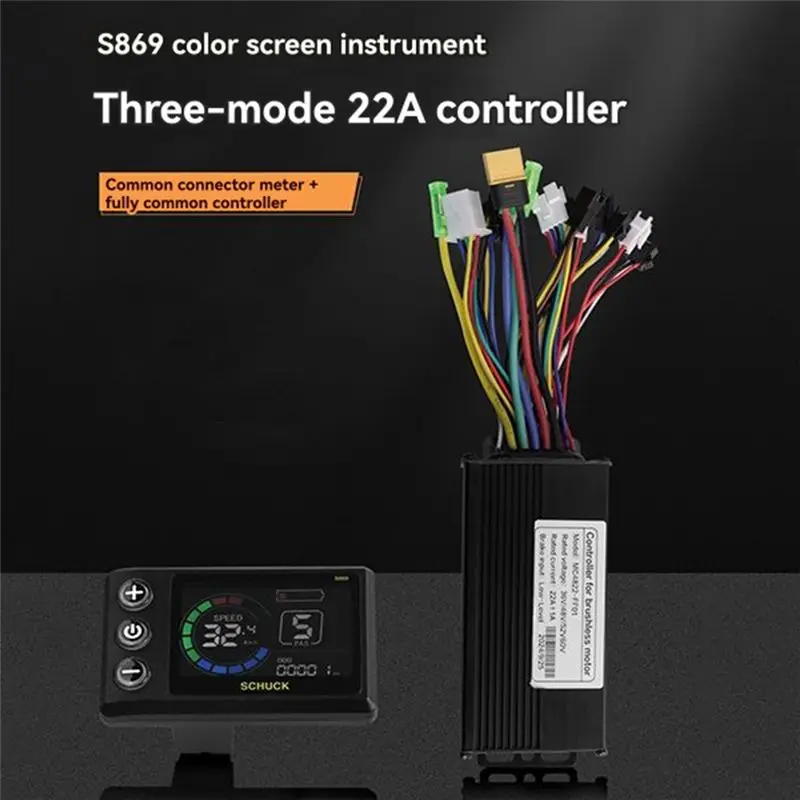 Leading-Edge-36V 48V 22A Brushless Controller S869 Meter LCD Display 24V-72V+Throttle Kit Forelectric Scooter E-Bike Repair Kit