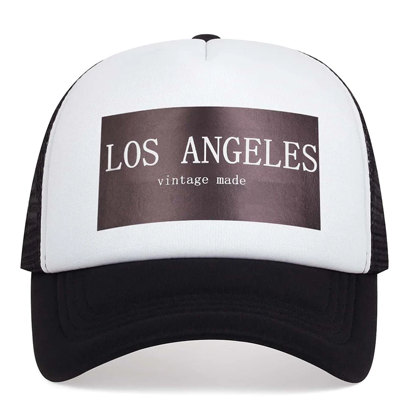 Unisex-Baseball-Netzkappen mit Los Angeles-Aufdruck, verstellbar, für den Frühling und Sommer, lässiger Sonnenschutzhut – Detail 7