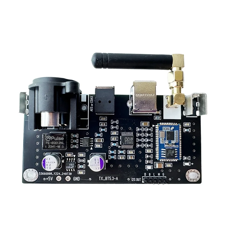 

QCC5171 Bluetooth 5.3 Receiver Module I2S Coaxial/Optical Fiber/AES Output with USB Input Card LDAC for DAC Amplifier