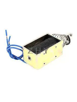 1PC JF-1264 30*38*64 DC 12V DC 24V 500mA Suction 55N Stroke 10mm Push Pull Type Open Frame Solenoid Electromagnet