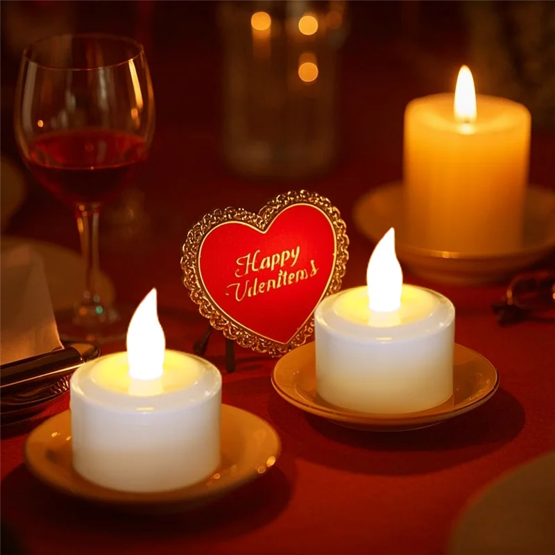 AT63-الشموع عديمة اللهب USB بطارية قابلة للشحن LED أضواء الشاي لحفلات الزفاف فانوس حمام السباحة في حالات الطوارئ