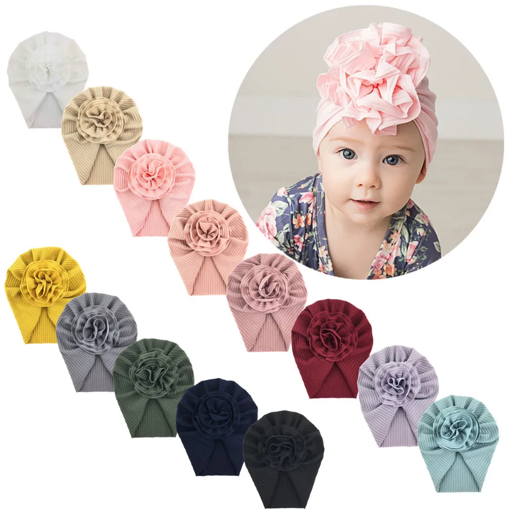 

60 Pcs Wholesale Pit Strip Knitted Fabric Fall Winter Warm Pullover Hat, Fetal Cap, Baby Fashion Beanie Indian Hat