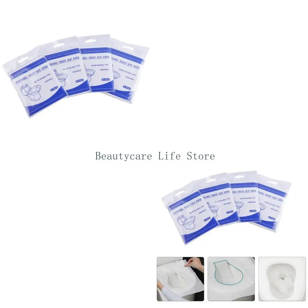 652C Disposable Paper Toilet Cover Protector Camping Travel Toilets Mat Paper