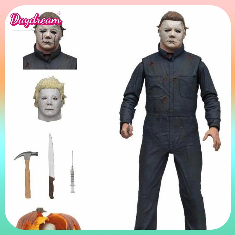 NECA Michael Myers Figure With Pumpkin Halloween Ultimate Action Figure Toy Doll Decor Christmas Gift Halloween Horror Toy