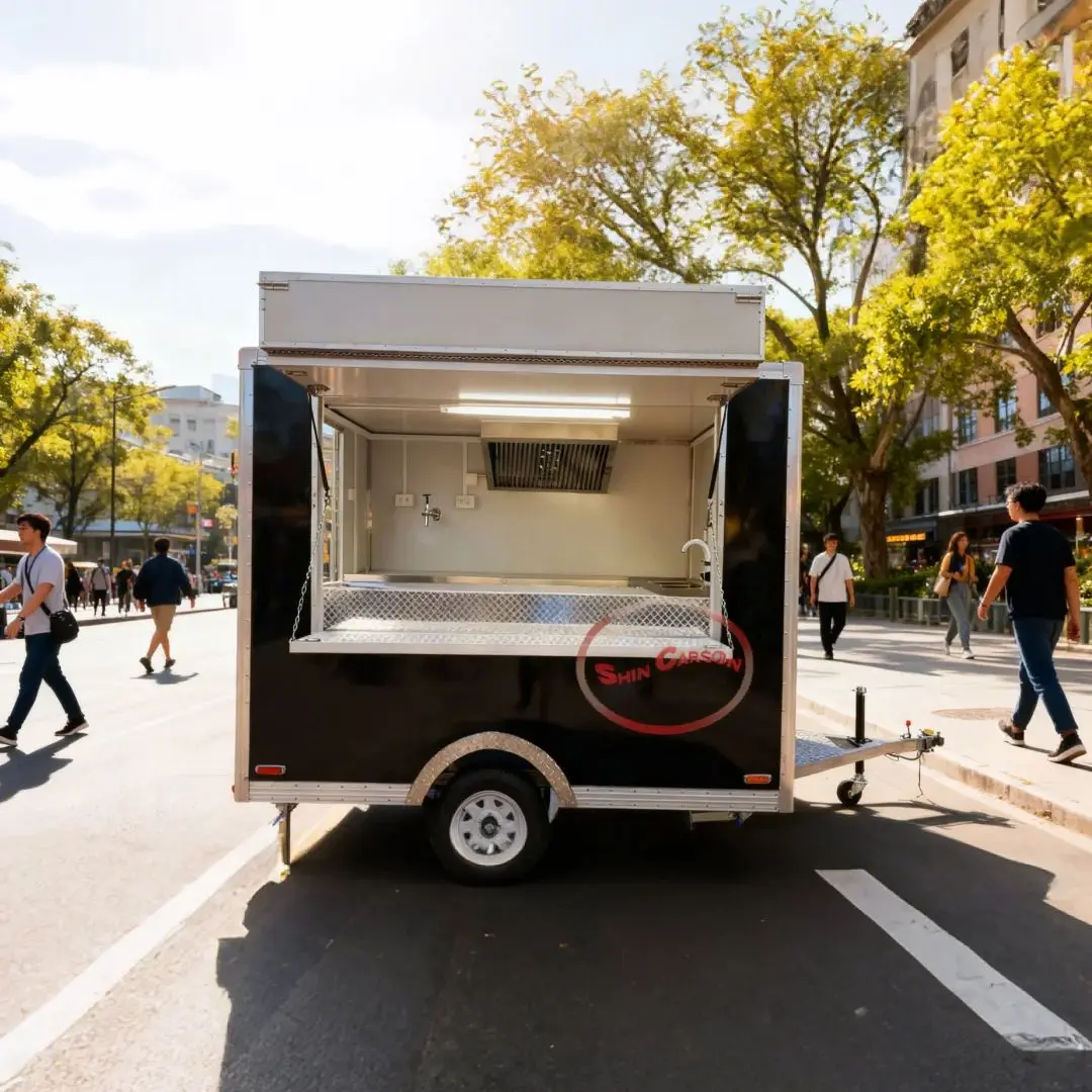 

Large Square Mobile Food Truck Spacious Interior Customizable Commercial Catering Trailer for Outdoor Business