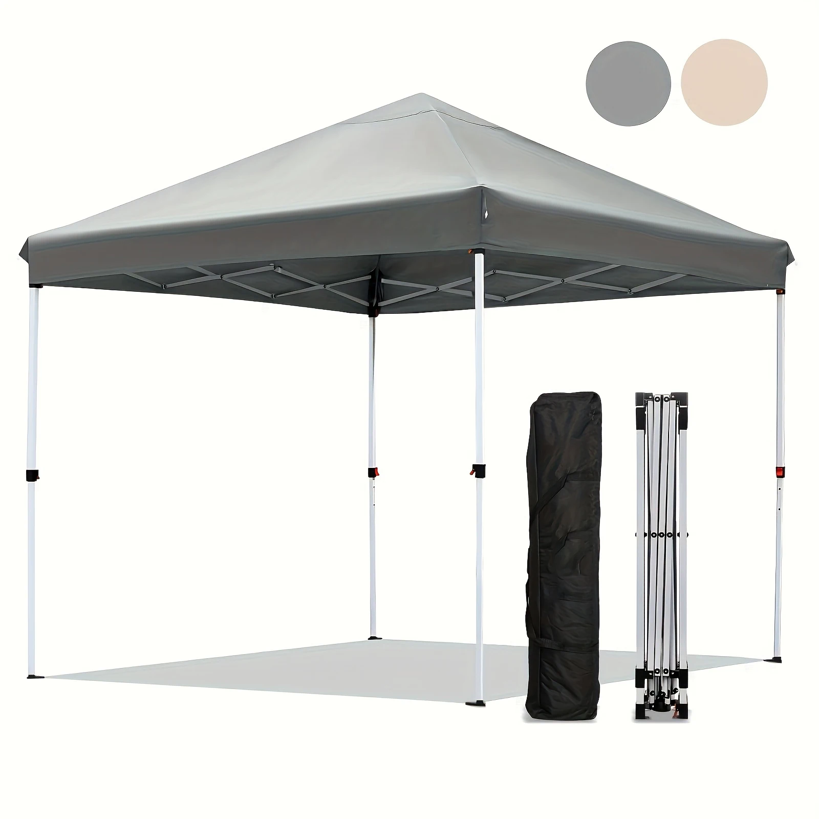 Gazebo Pieghevole 3x3m Più Stabile e Resistente all'Inverno con Tubi Rinforzati, Tenda da Festa Salvaspazio per Campeggio, Festival e Feste in Giardino
