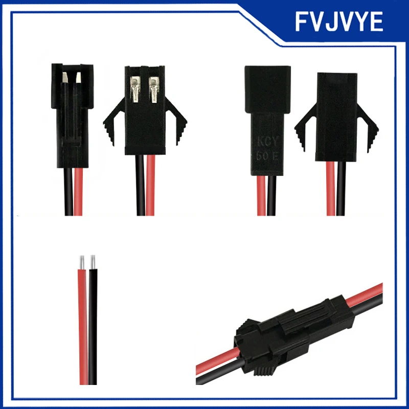10pcs/5Pairs JST SM 2Pins Male to Female Wire Connectors 10cm/12cm/15cm Long Pigtail Plug for LED Strip Lights .A5