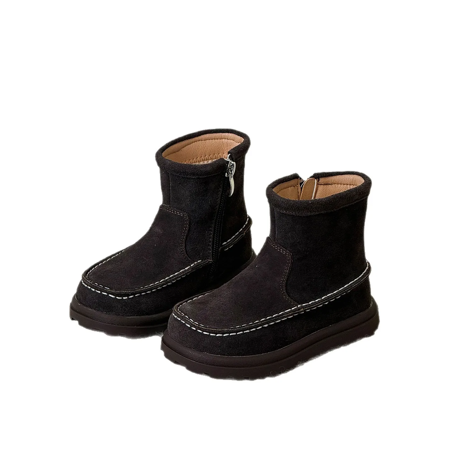 

Новые зимние детские сапоги до середины икры с волшебным песком, натуральная кожа, флисовая подкладка для мальчиков и девочек, детские теплые хлопковые сапоги для малышей