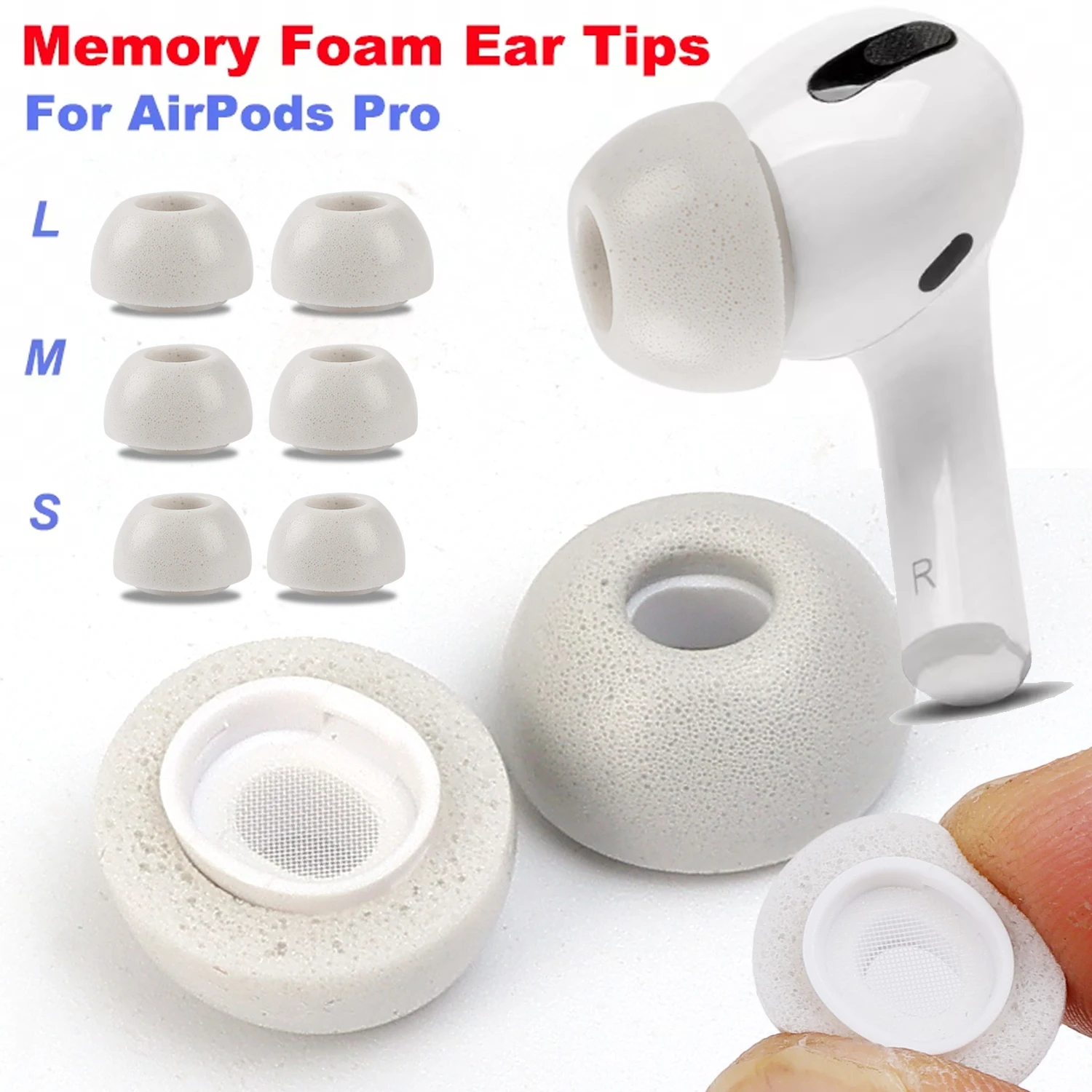 1/3Pairs Memory Foam Ear Pads For Airpods Pro Wireless Bluetooth Earphones Ear Covers Caps Anti Slip Replacement Earbuds