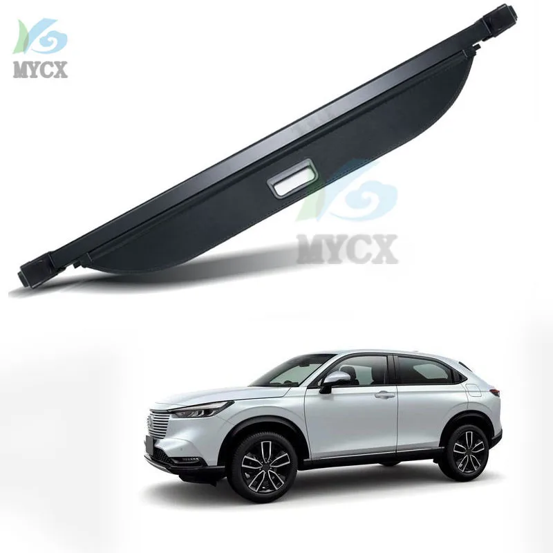 

Trunk Cover Luggage Carrier Curtain with Pull Buckle Black Retractable Cargo Cover Fit For Honda VEZEL HRV HR-V XR-V XRV 2023