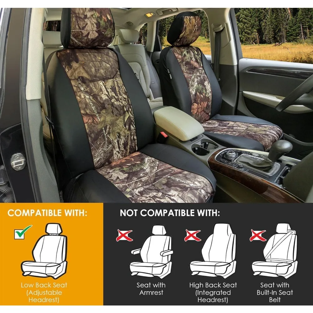 أغطية مقاعد السيارة شديدة التحمل لسيارات السيدان وسيارات الدفع الرباعي، والمقاعد الأمامية مع جيوب تخزين ومنظم مولي، مقاس شبه مخصص، قطعتان #5