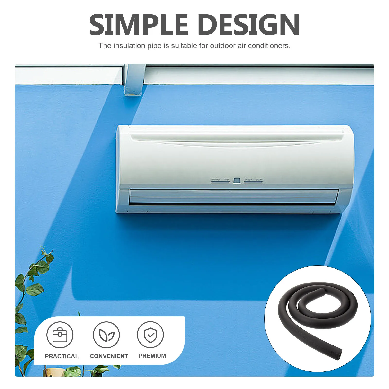 

10M Insulation Pipe Sleeve Rubber Thick Freeze Protection For Outdoor Ac Solar Water Pipes Insulation Tubing Covers