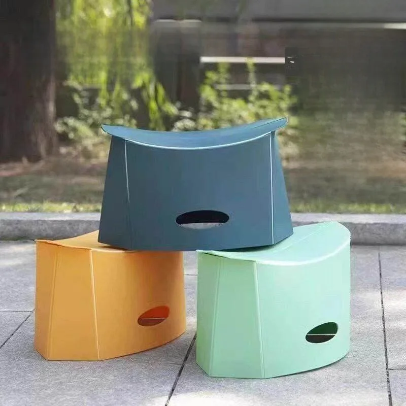 Portable Outdoor Travel Plastic Folding Chair Paper Thin Maza Home Use Low Stool Train Board Simple Style Waterproof Camping ...
