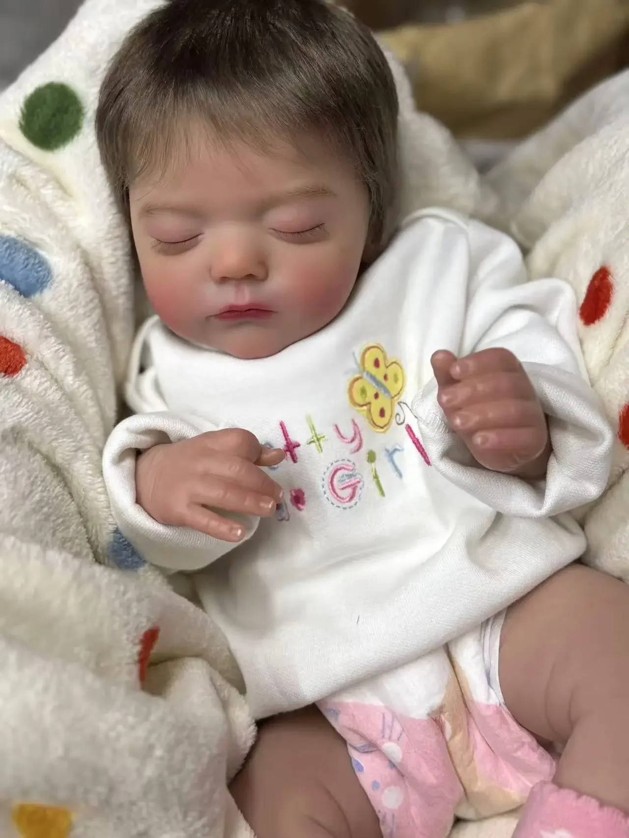 

St.Store Customized Limited Supply 19''Reborn Baby Alessia With Hand-Rooted Mohair Already Finished Doll Christmas GIft